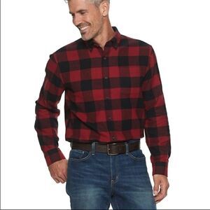 Croft & Barrow men’s long sleeve flannel shirt buffalo plaid XL